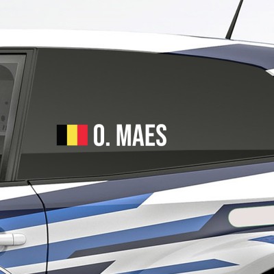 Bedenk en ontwerp je eigen rally naamsticker met Belgische vlag - 2