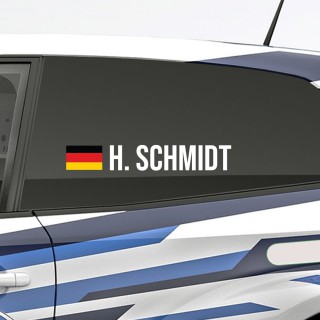 Piensa y diseña tu propia pegatina con el nombre del rally con la bandera alemana. - 2