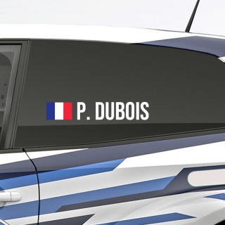 Think of and design your own rally name sticker with the French flag - 2