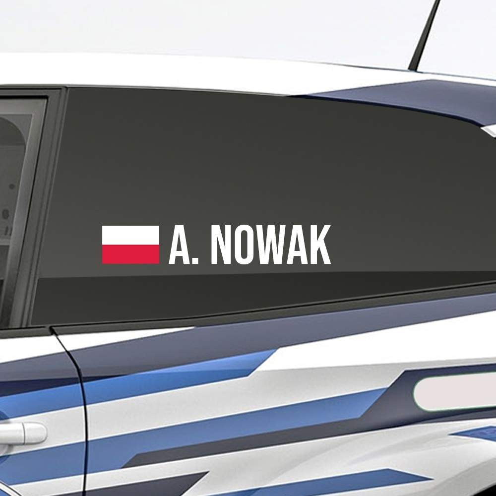 Think of and design your own rally name sticker with the Polish flag - 2