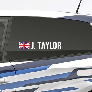 Think of and design your own rally name sticker with the United Kingdom flag - 2