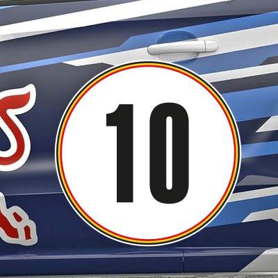 Rally Nummer Sticker België - 1 Rally Nummer Sticker België - 1