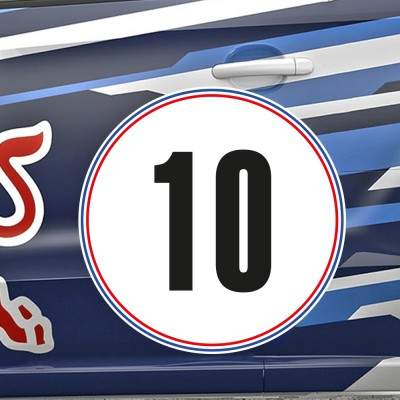 Rally Nummer Sticker Frankrijk - 1