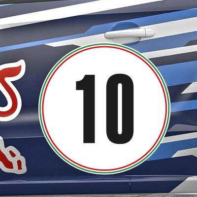 Rally Nummer Sticker Italië - 1 Rally Nummer Sticker Italië - 1