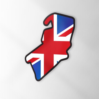 Circuit Sticker Met Vlag Silverstone - 1