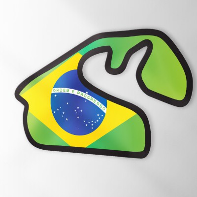 Circuit Sticker Met Vlag Autódromo José Carlos Pace - 1 Circuit Sticker Met Vlag Autódromo José Carlos Pace - 1