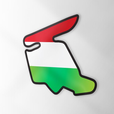 Circuit Sticker Met Vlag Hungaroring - 1