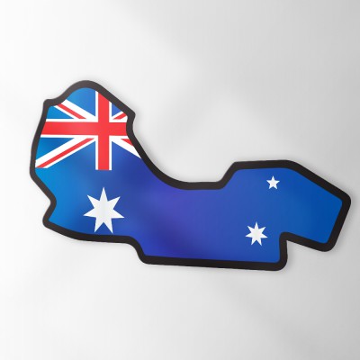 Circuit Sticker Met Vlag Melbourne - 1 Circuit Sticker Met Vlag Melbourne - 1