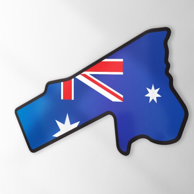 Circuit Sticker Met Vlag Mount Panorama - 1