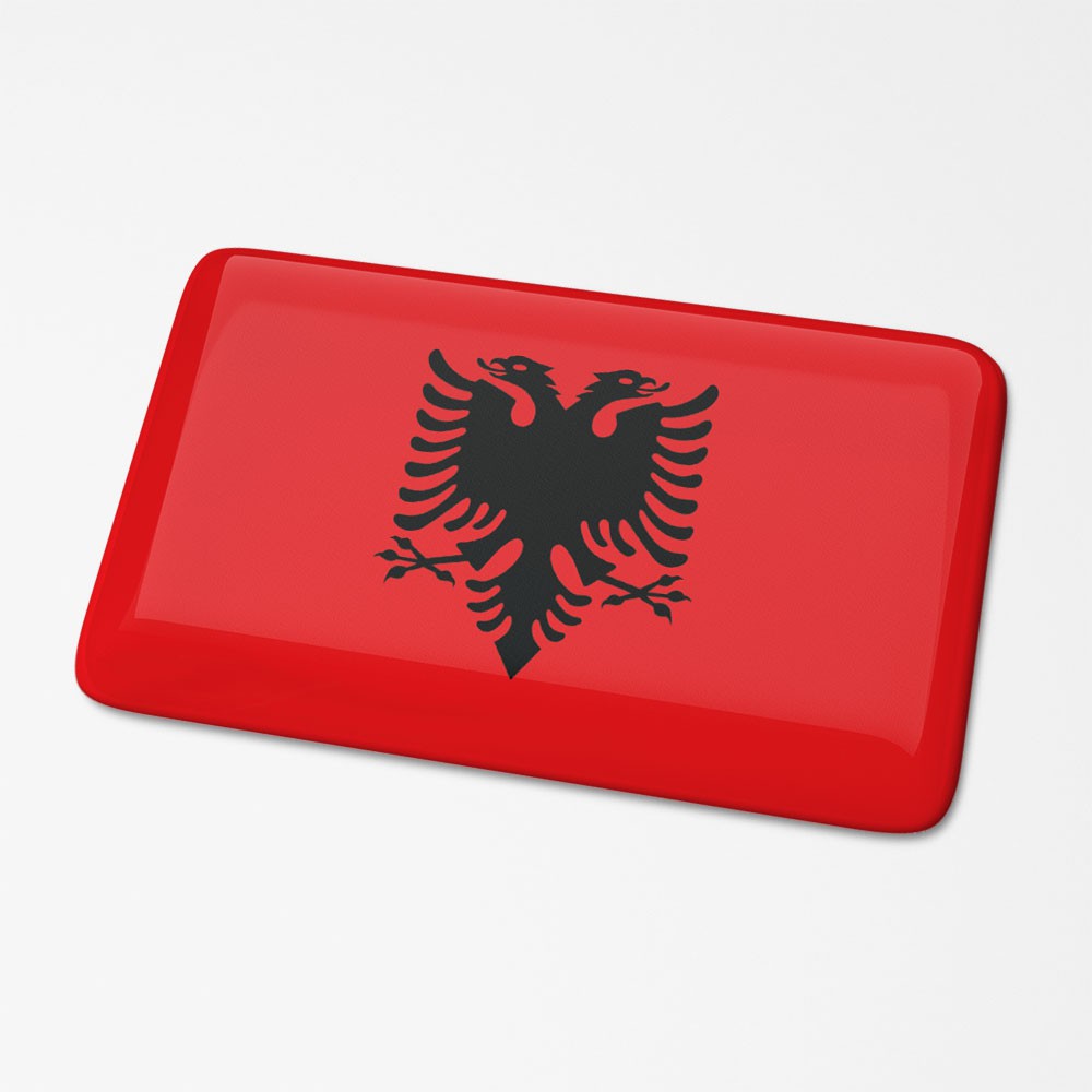 3D-Flaggenaufkleber Albanien - 1