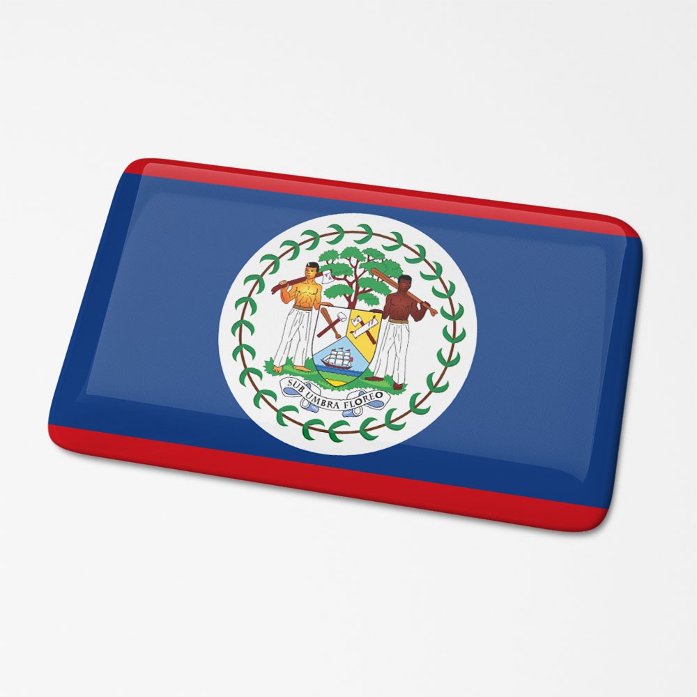 3D-Belize-Flaggenaufkleber - 1