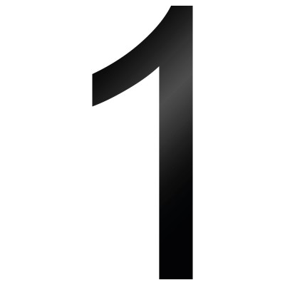 Cijfer Sticker Arial 1 - 1 Cijfer Sticker Arial 1 - 1