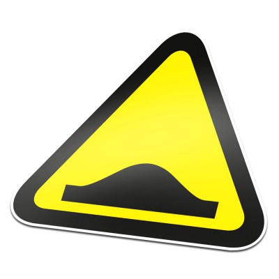 Drempel Pictogramsticker Waarschuwing Zwart Geel - 1