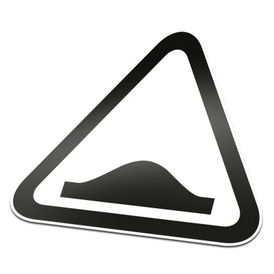 Drempel Pictogramsticker Waarschuwing Zwart Wit - 1