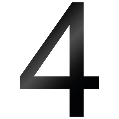 Cijfer Sticker Arial 4 - 1 Cijfer Sticker Arial 4 - 1