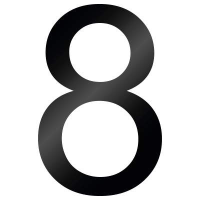 Cijfer Sticker Arial 8 - 1