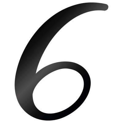 Cijfer Sticker Back To Black 6 - 1