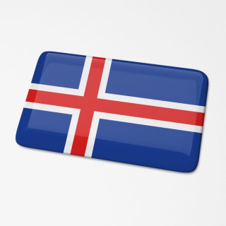 3D Vlagsticker IJsland - 1