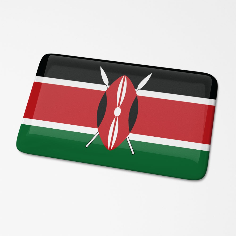 3D-Flaggenaufkleber Kenia - 1