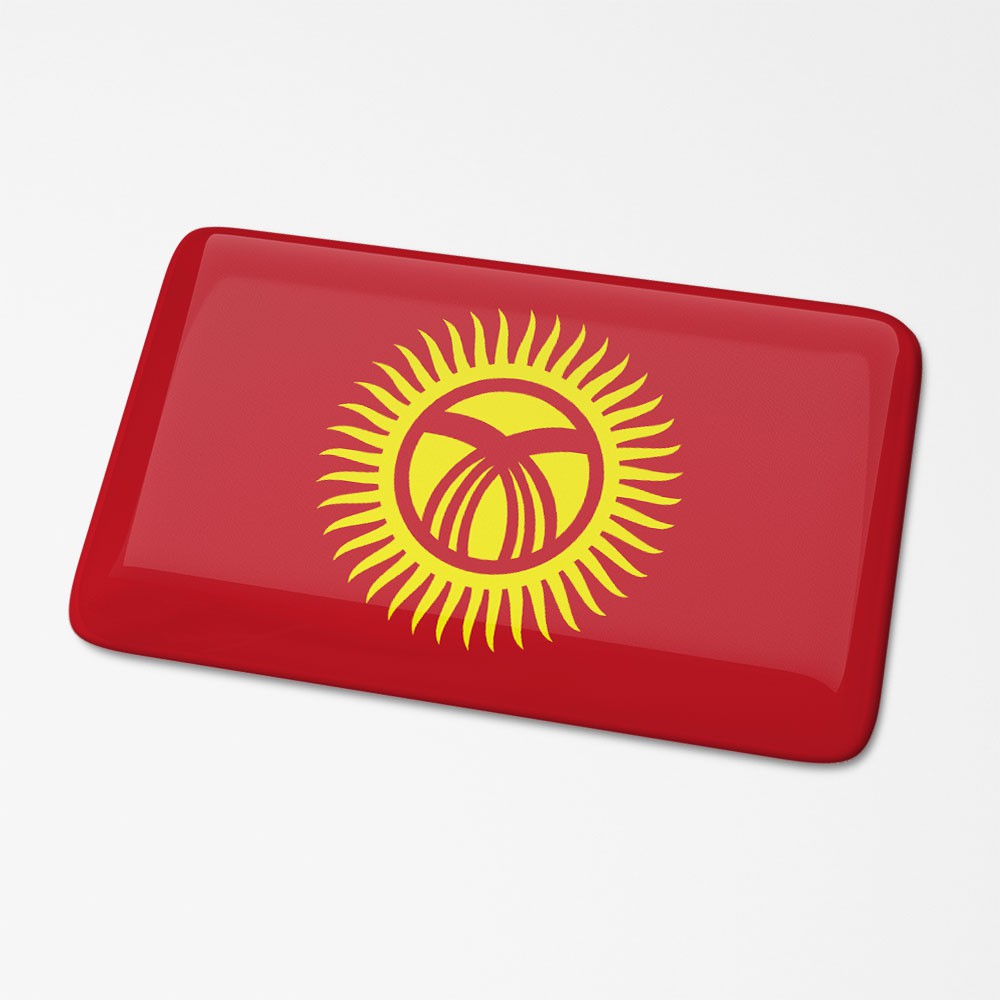Kirgisistan 3D-Flaggenaufkleber – 1