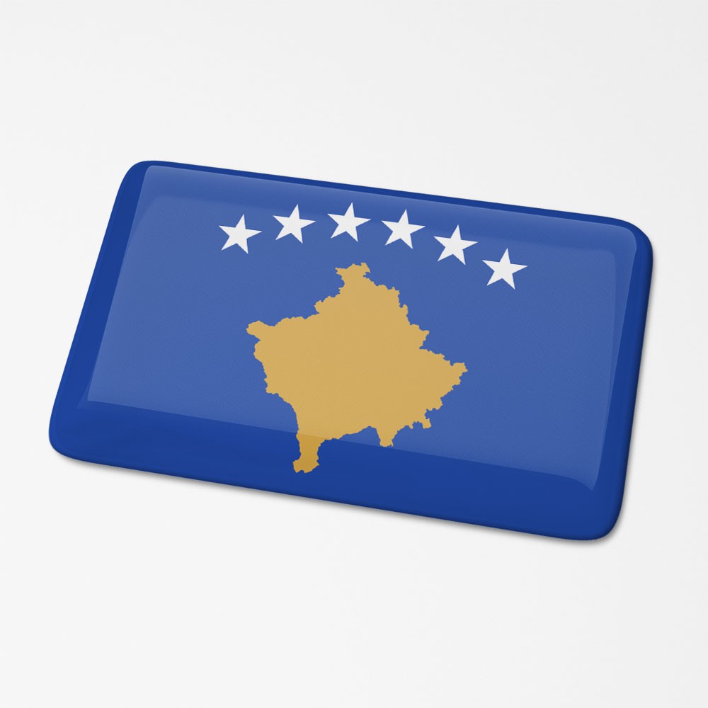 3D-Flaggenaufkleber Kosovo - 1