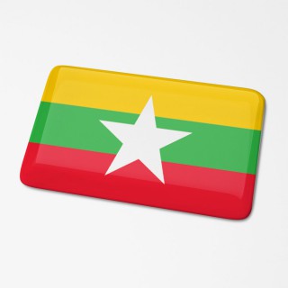 3D Vlagsticker Myanmar - 1
