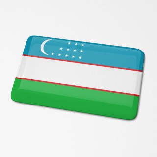 3D Vlagsticker Oezbekistan - 1