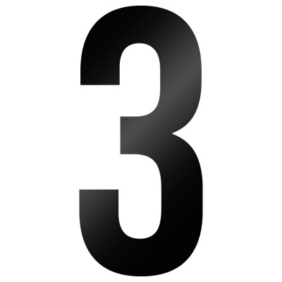 Cijfer Sticker Bebas Neue 3 - 1