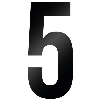 Cijfer Sticker Bebas Neue 5 - 1