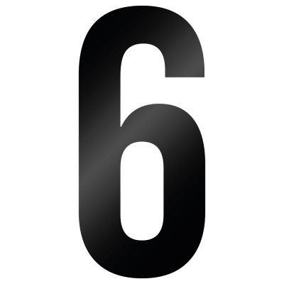 Cijfer Sticker Bebas Neue 6 - 1