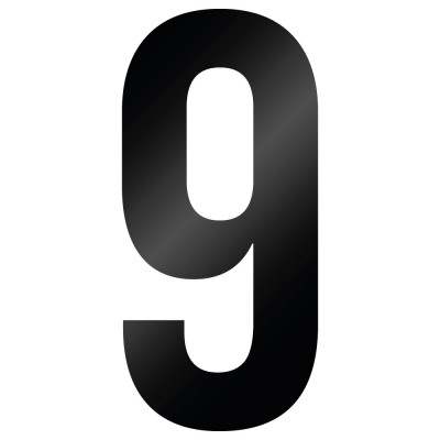 Cijfer Sticker Bebas Neue 9 - 1