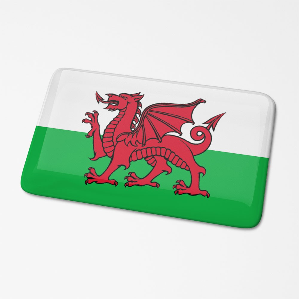 3D Vlagsticker Wales - 1