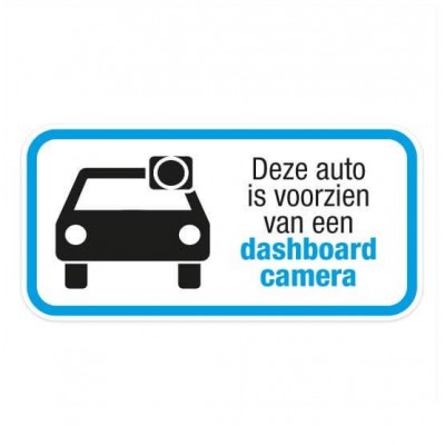 Dashcam deze auto is voorzien sticker - Set van 4 stickers - 1