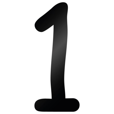 Cijfer Sticker Comic Sans 1 - 1 Cijfer Sticker Comic Sans 1 - 1