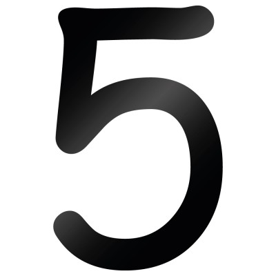Cijfer Sticker Comic Sans 5 - 1