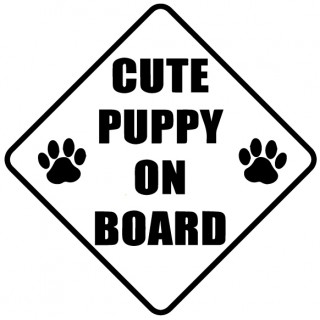 Cute Puppy On Board Sticker - 1