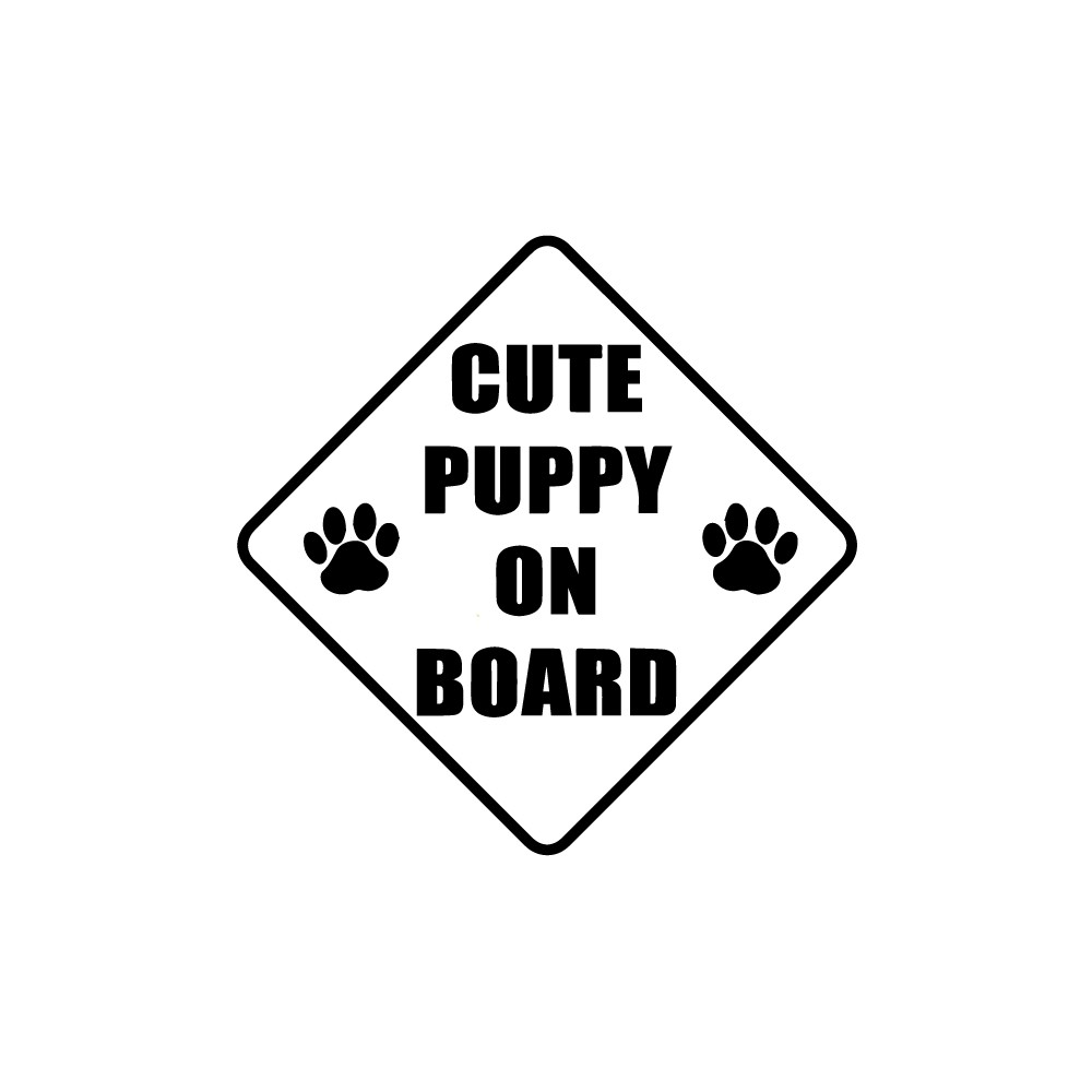 Cute Puppy On Board Sticker - 1