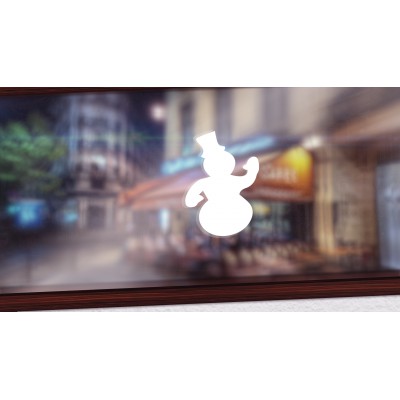 Sneeuwpop 1 raamsticker - 1