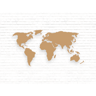 Wereldkaart Wanddecoratie MDF Bruin - 1