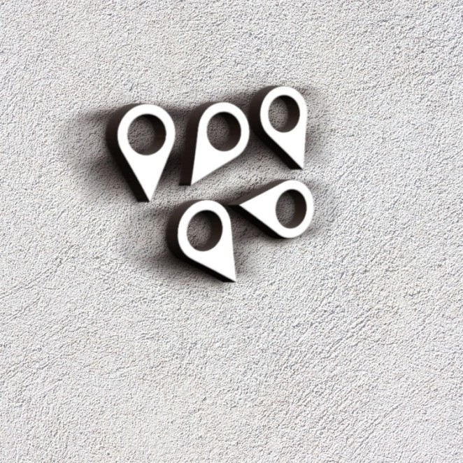 Locatie markers Wereldkaart Acrylaat - 1