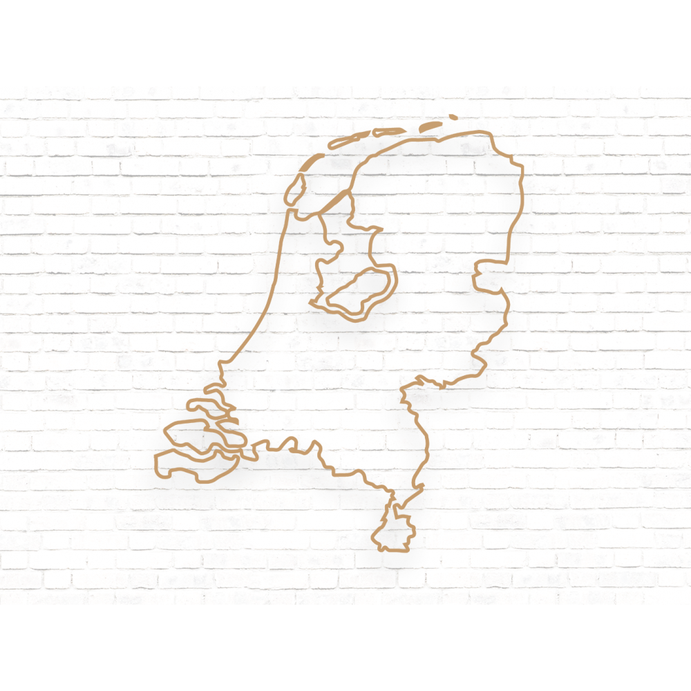 Nederland Outline Wanddecoratie MDF Bruin - 1