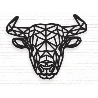 Geometrische Buffel Wanddecoratie MDF Zwart - 1