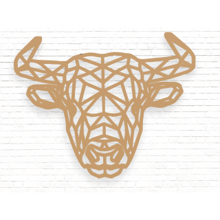 Geometrische Buffel Wanddecoratie MDF Bruin - 1