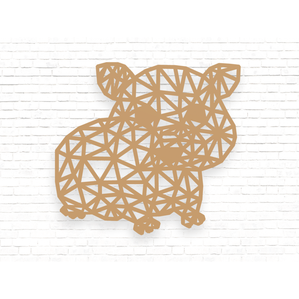 Geometrische Hamster Wanddekoration MDF Braun - 1