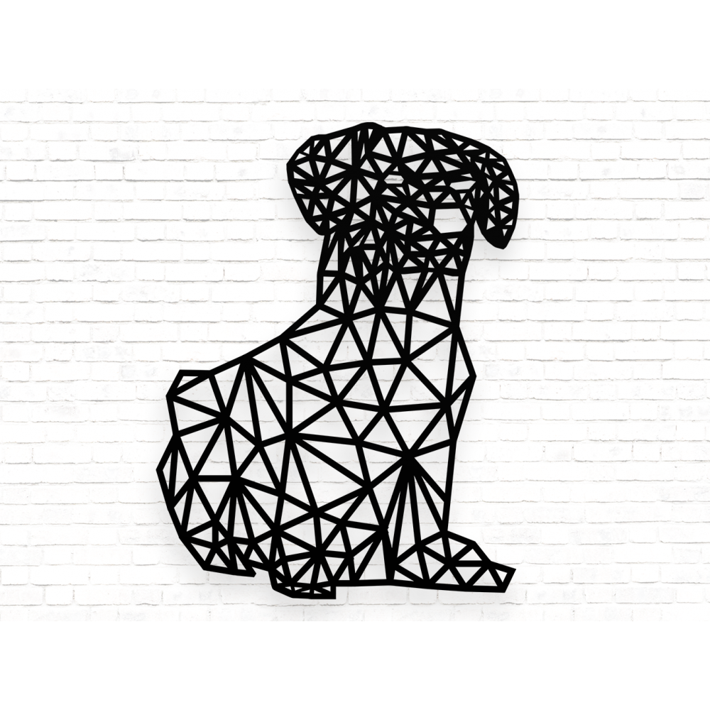 Geometrische Hond Wanddecoratie MDF Zwart - 1