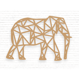 Geometrische Elefanten-Wanddekoration MDF Braun - 1