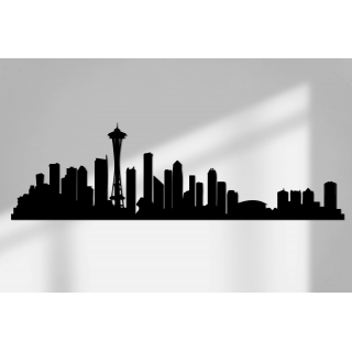 Skyline Seattle Wandaufkleber Größe 26cmX90cm - 1