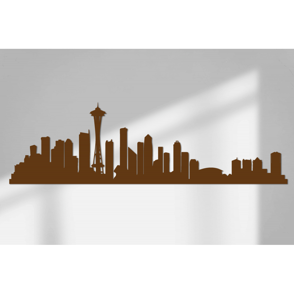 Skyline Seattle Wandaufkleber Größe 26cmX90cm - 3