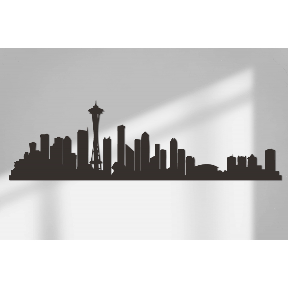 Skyline Seattle Wandaufkleber Größe 26cmX90cm - 4