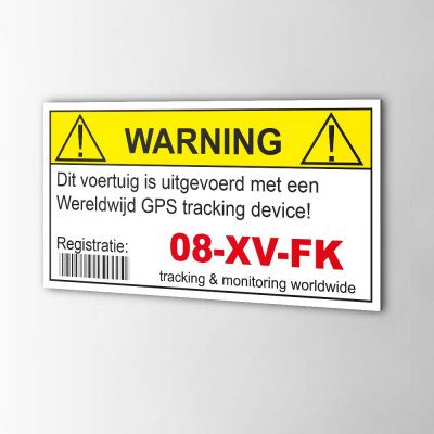 Eigen Kenteken Autobeveiliging GPS Sticker - 1